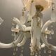 Italian white opaline glass chandelier