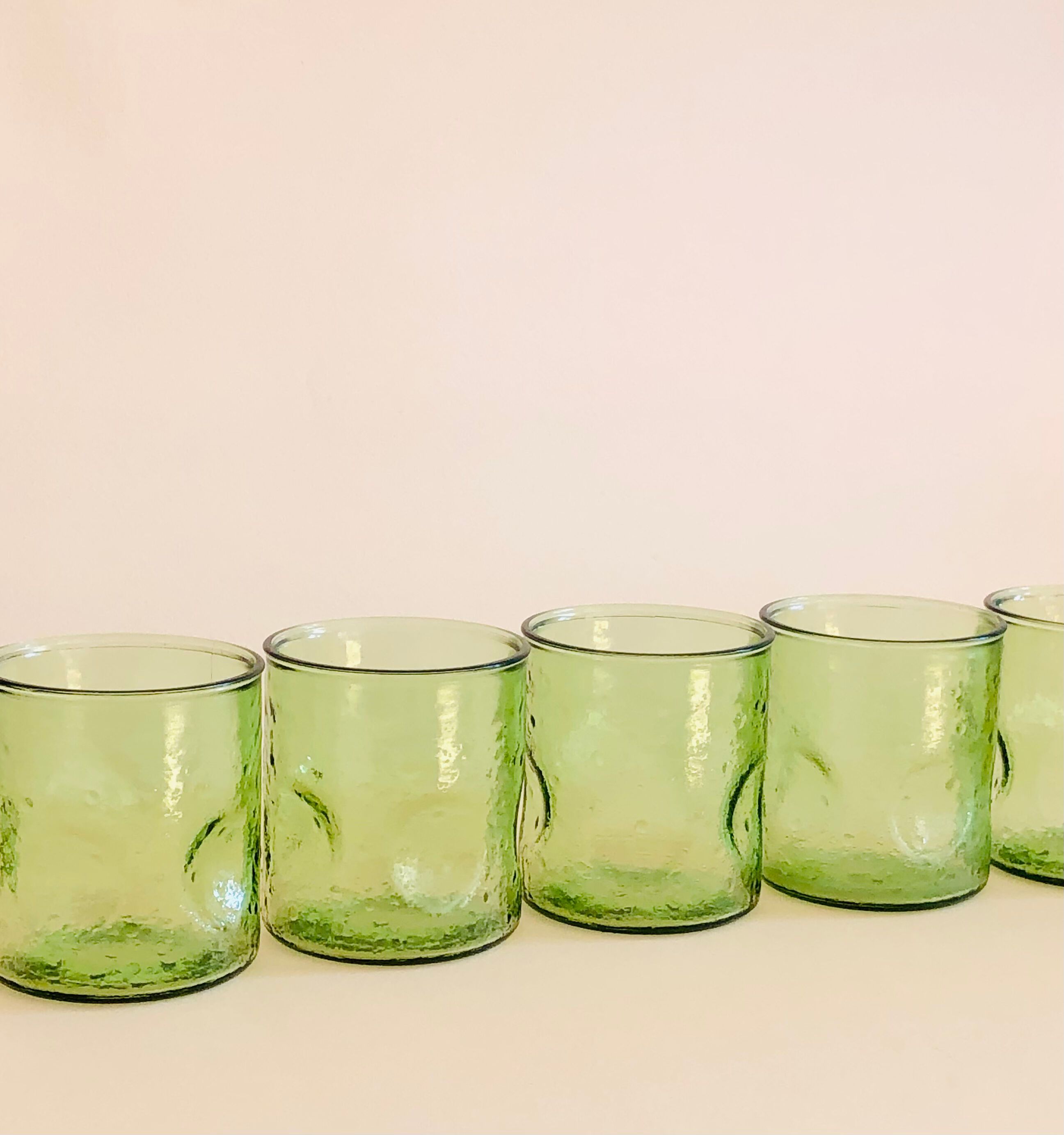 Set of five vintage water glasses