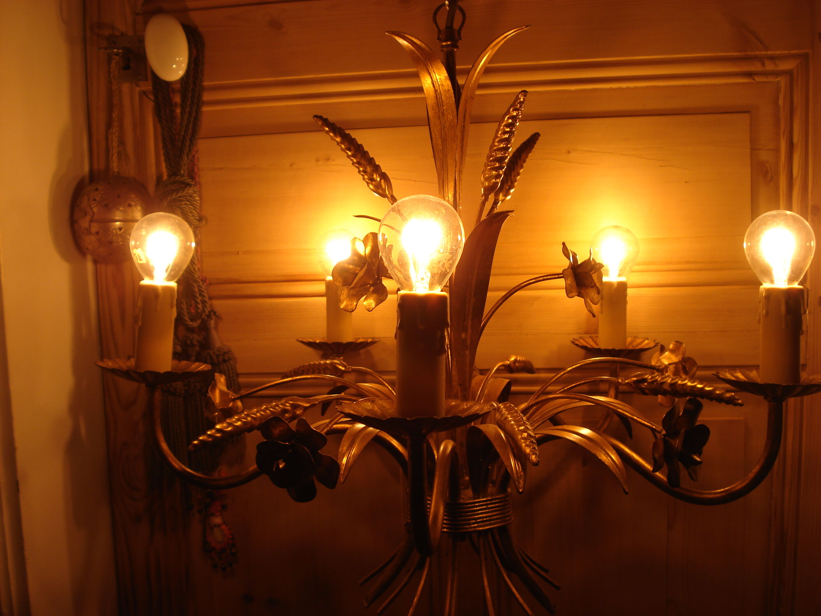 Lustre vintage 1950 epis de ble/fleurs