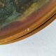 Set of 4 flamed enamel plates in green and amber from the 60s-70s.