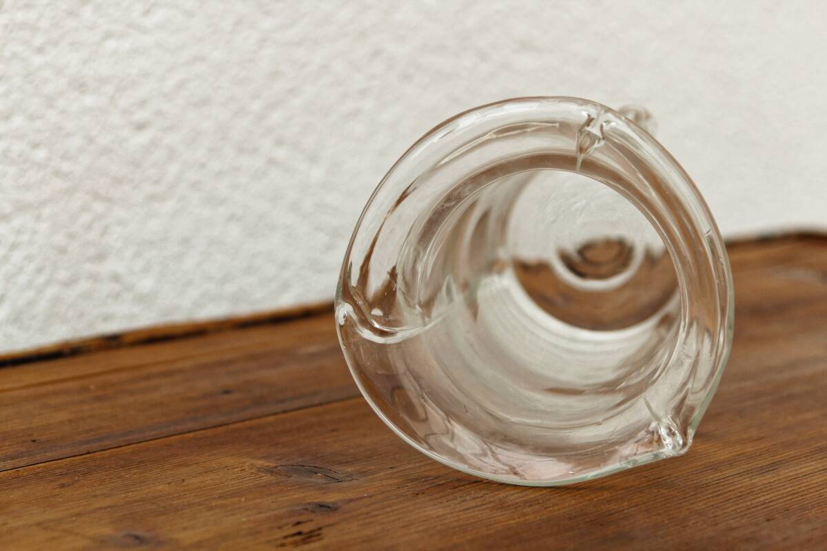 Clear blown glass vase