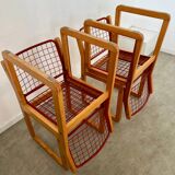Lot of 4 Knut and Marianne Hagberg designer chairs for Ikea 1982 vintage metal and wood