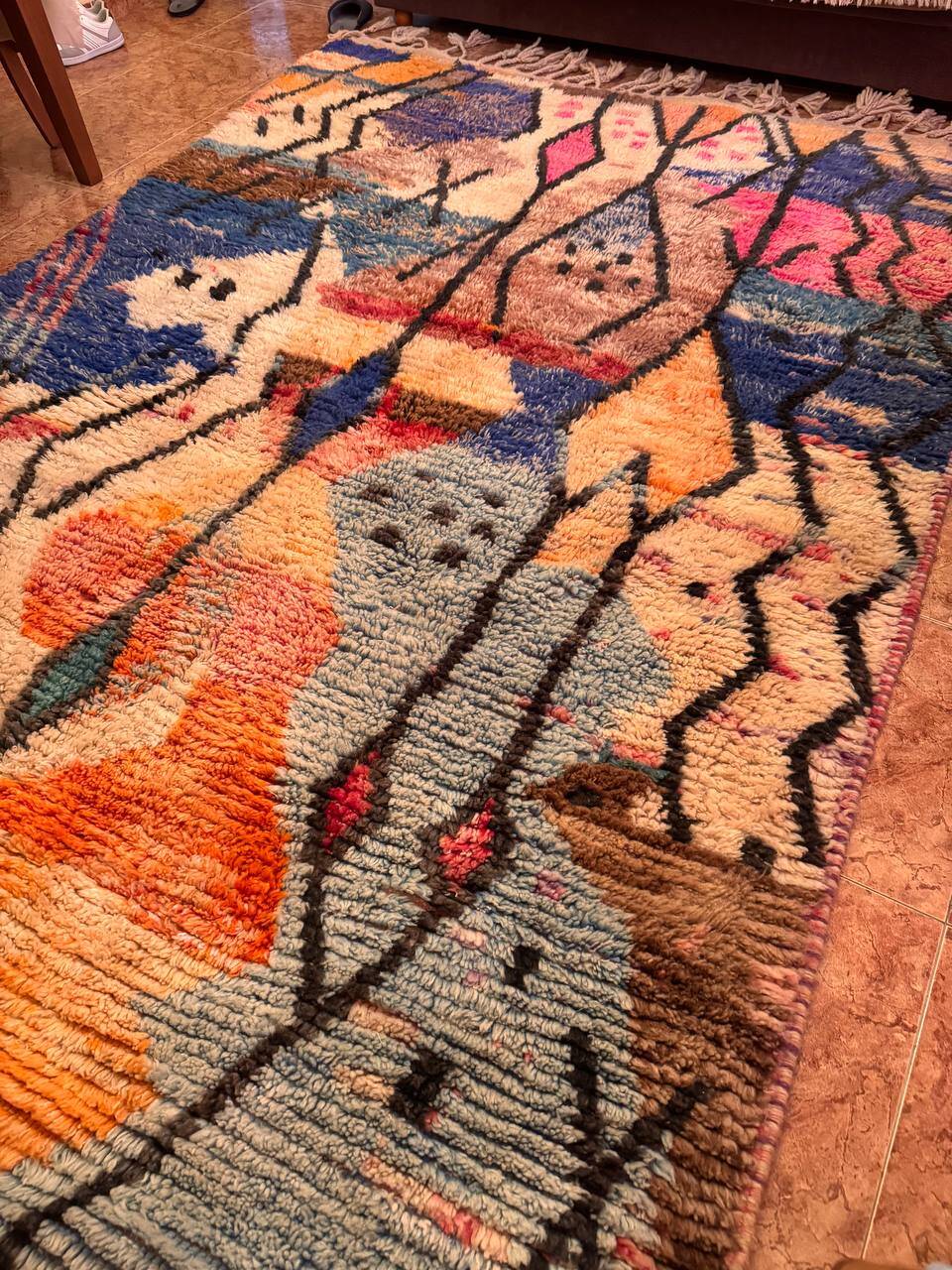 Authentic moroccan boujaad rug vintage handmade wool 300x200 cm