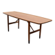 Table basse Anton Kildeberg (attribuée), noyer et laiton, Danemark années 1950-60.