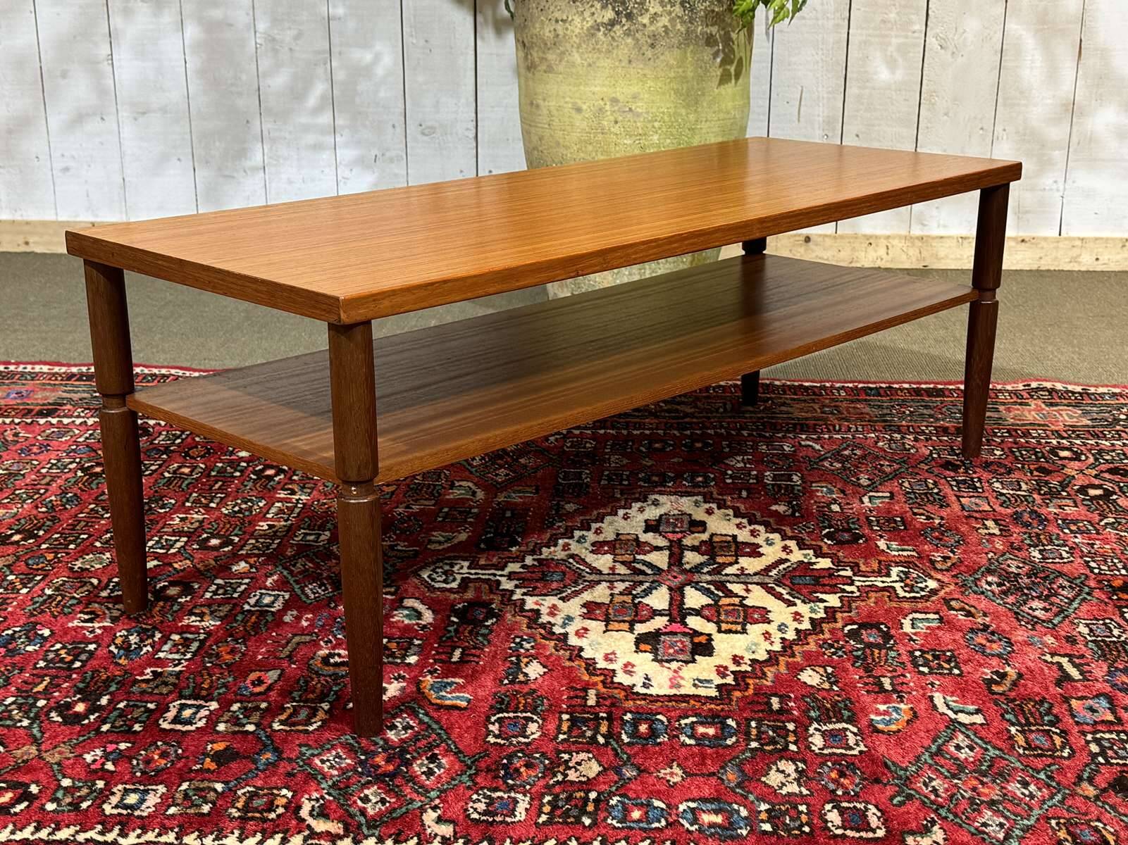 1970s English coffee table in teak and iroko.