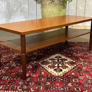1970s English coffee table in teak and iroko.