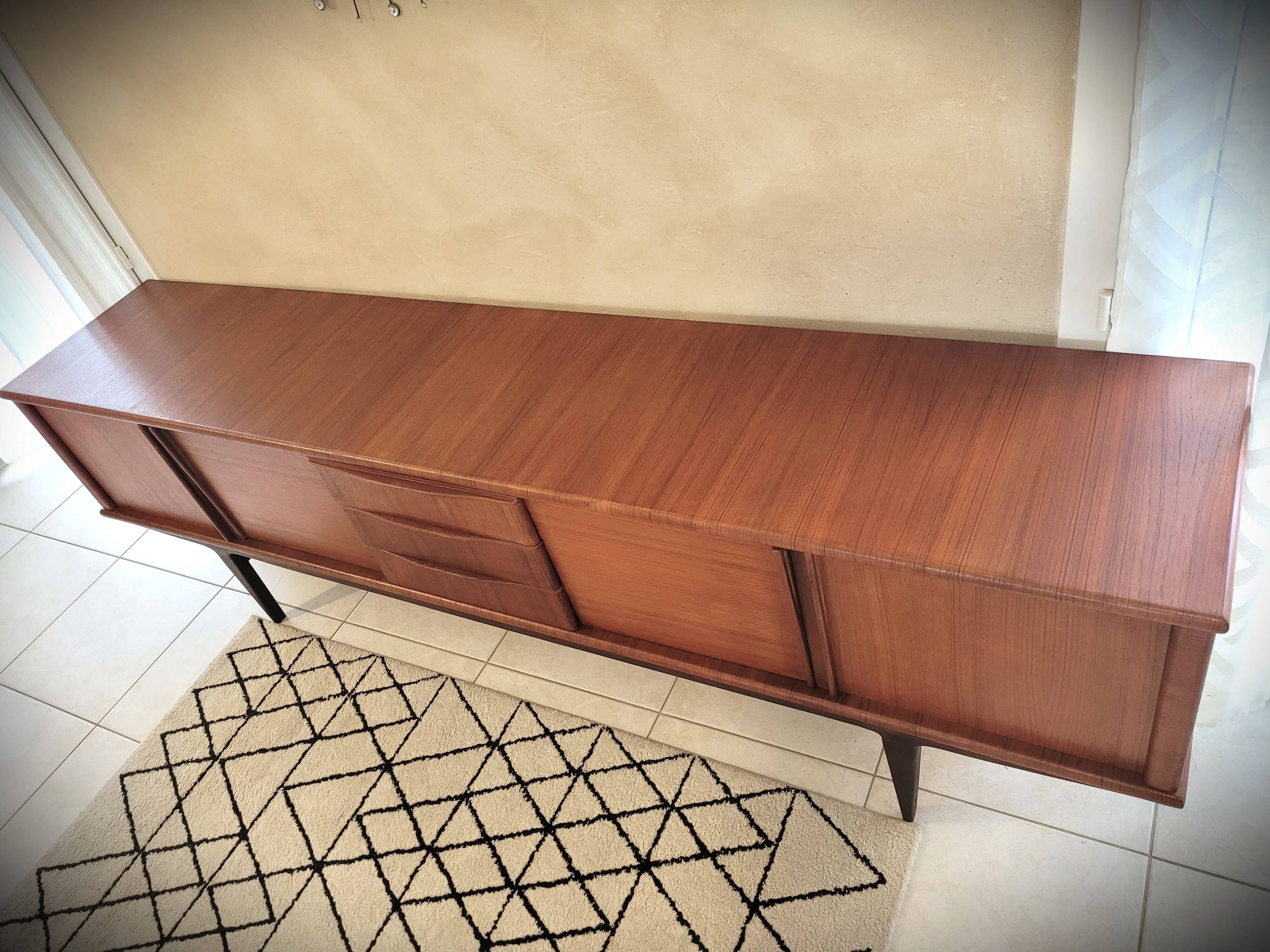 Scandinavian design sideboard in vintage teak