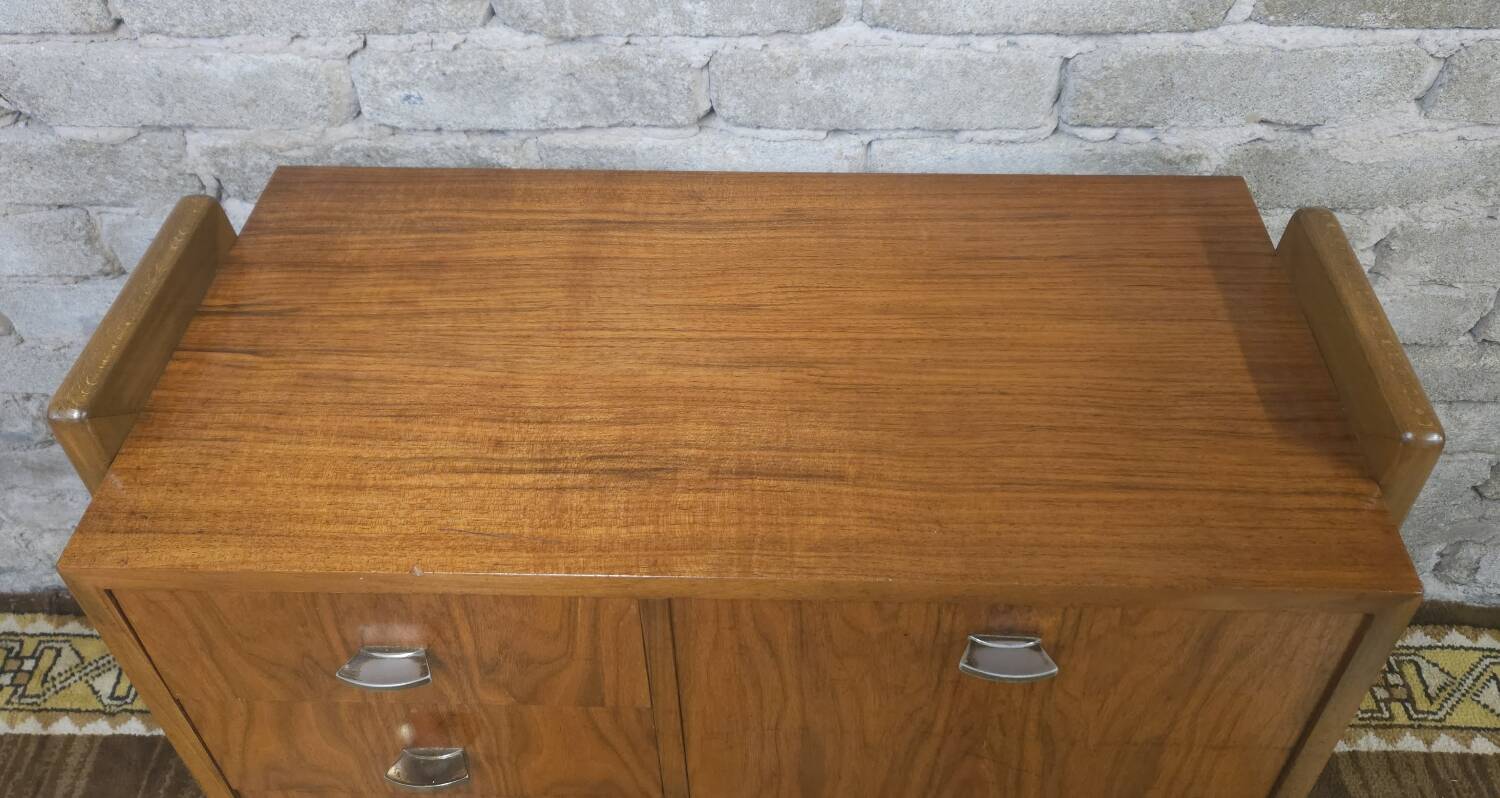 Small Scandinavian chest of drawers with compass feet, 1960s