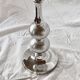 Large vintage floor lamp base in chrome metal and brushed aluminum
