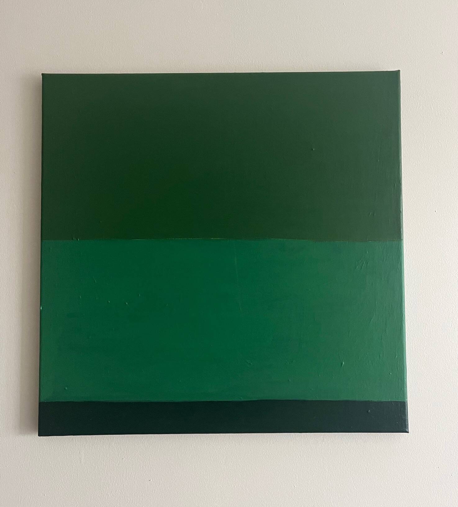 Peinture sur châssis "timeless green" pièce unique signée Bodasca