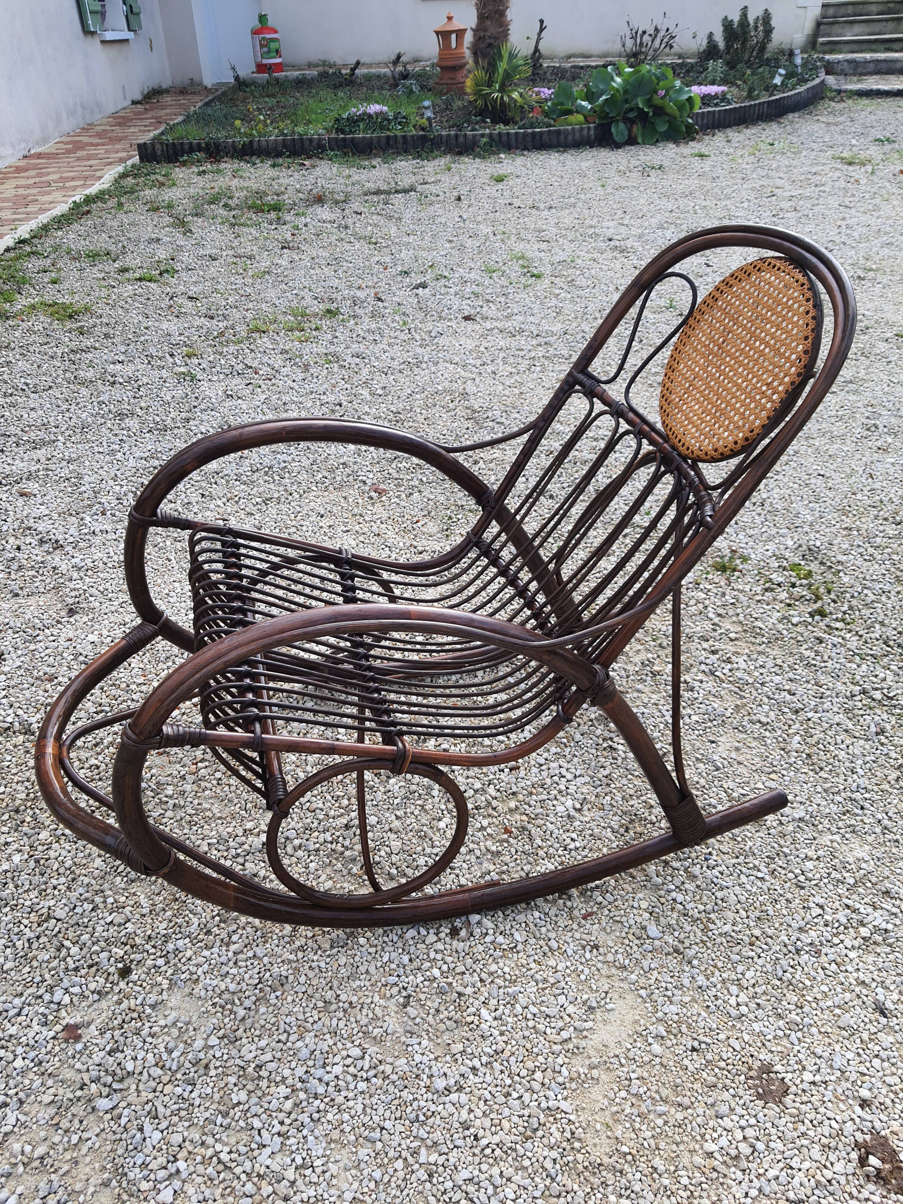 Rattan rocking-chair