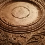 Shelf folding tray carved wood shelf 3 levels 6 shelves India