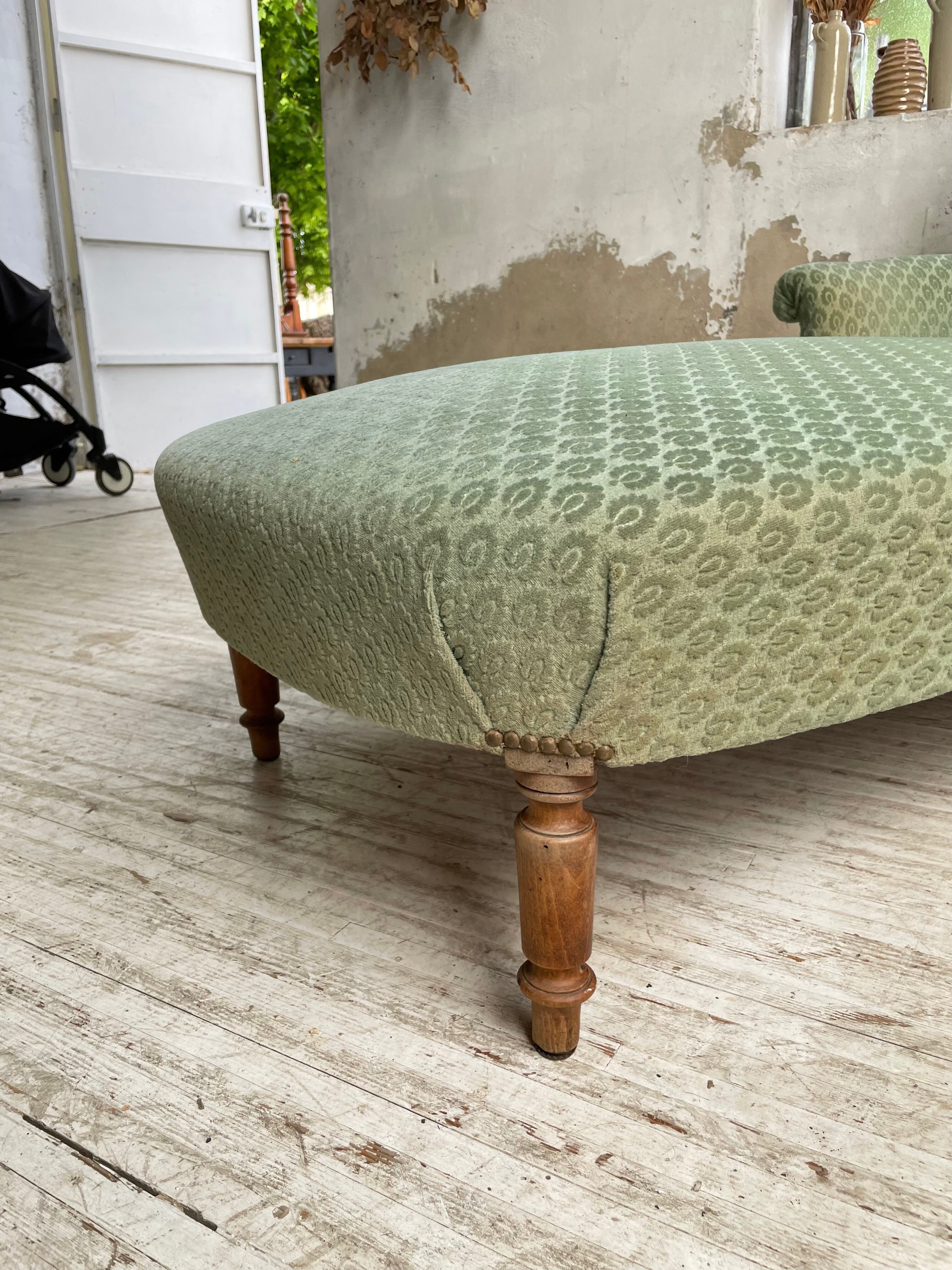 Méridienne napoléon velours vert