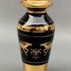 Vase in opaline or opaline glass 1960 decor golden antelopes
