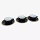 3 black Apilco cups