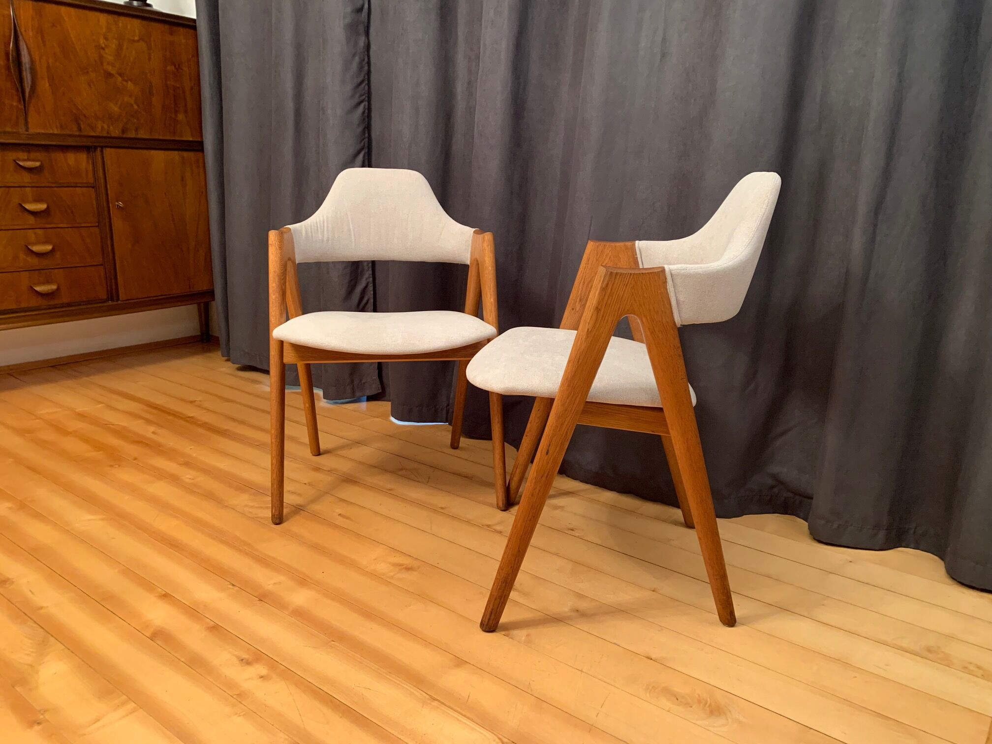 Pair of Compass chairs by Kai Kristiansen, SVA Møbler, Denmark, 1960s