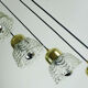 1960s mid century cascading lamp 7 flower-shaped glass shades and brass chandelier