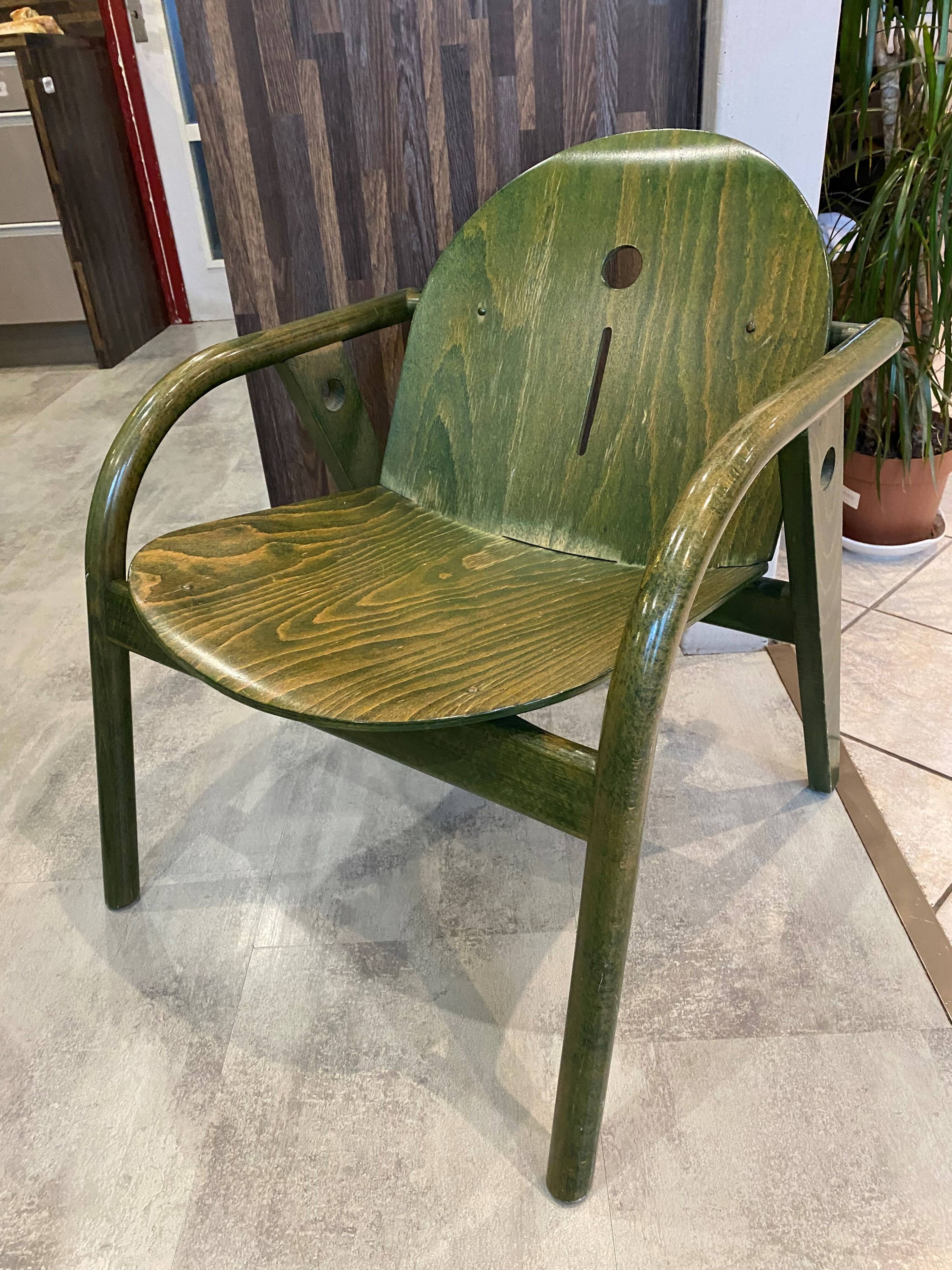Fauteuil de salon baumann lounge vert vintage années 70
