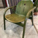 Fauteuil de salon baumann lounge vert vintage années 70