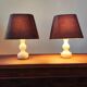 Paire de lampes vintage 1950 en albâtre