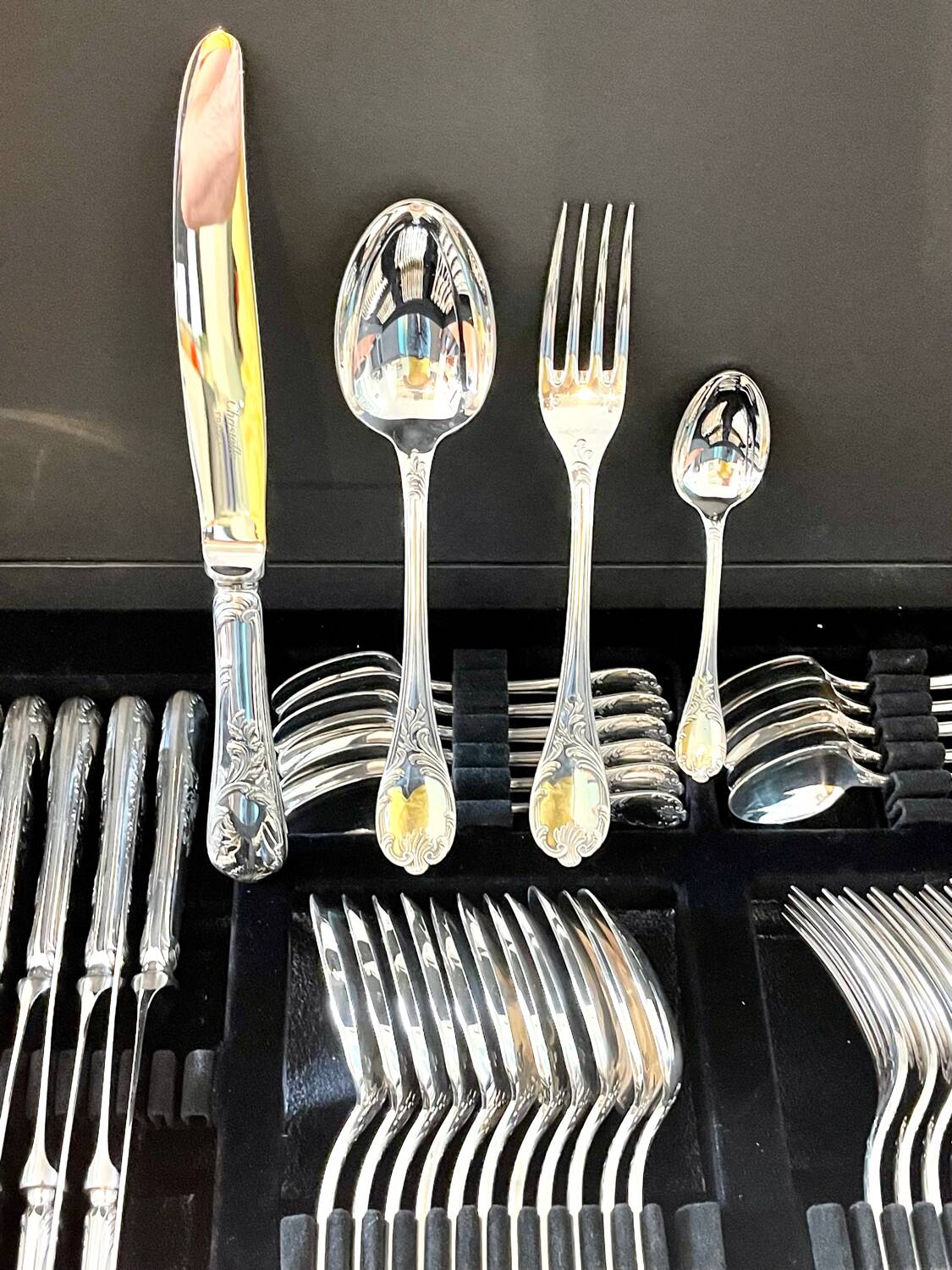 Christofle Marly, 48-piece cutlery set for 12 people, excellent condition