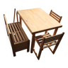 Ensemble enfant table banc de rangement coffre à jouet et 2 chaises en bois Pinolino