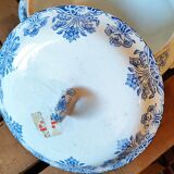 Antique soup tureen Alebacq & M. Bouchart – earthenware from Saint-Amand – decorated