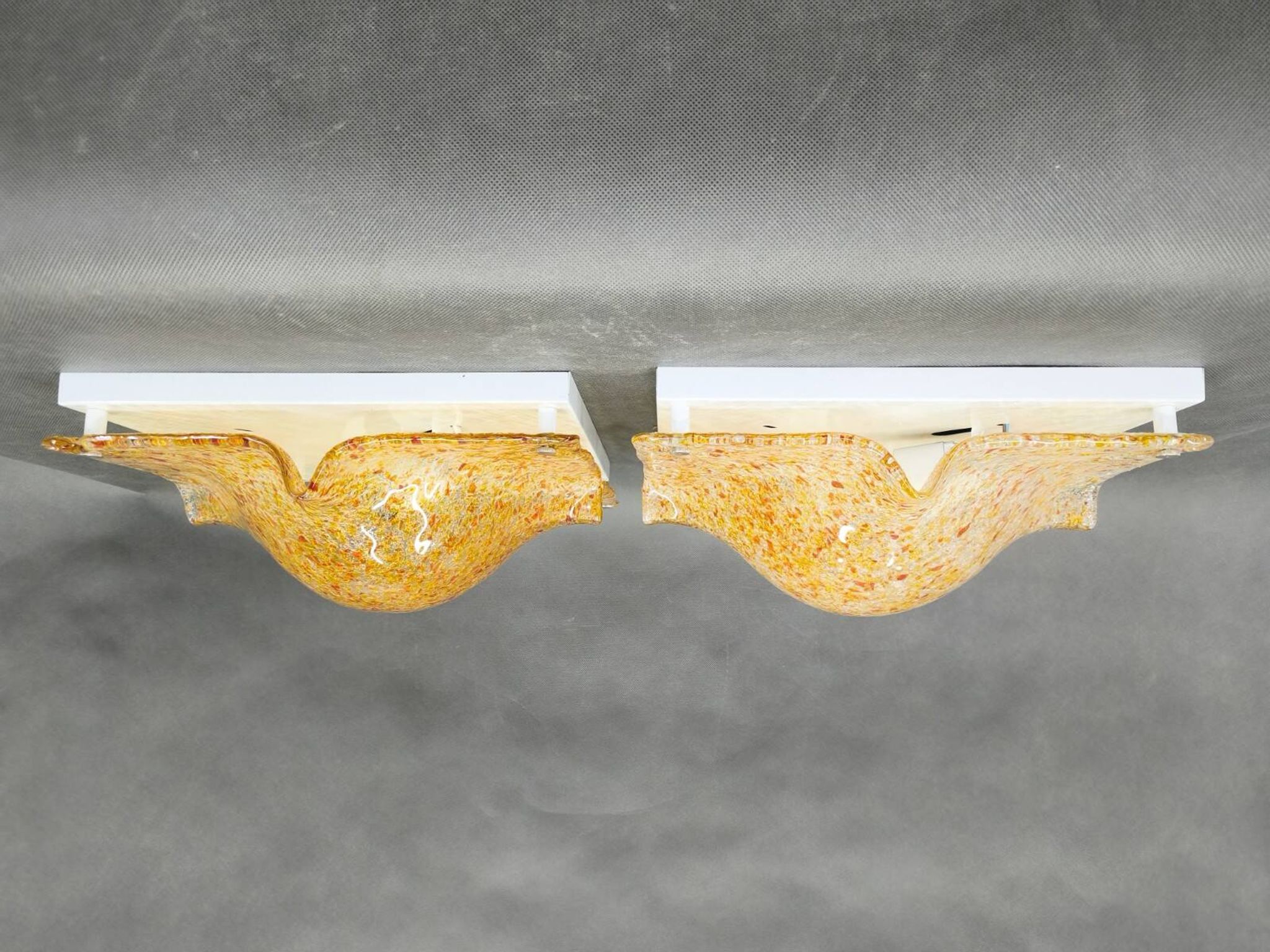 Pair of Murano Glass Wall Lights by Toni Zuccheri for Mazzega, 1970s