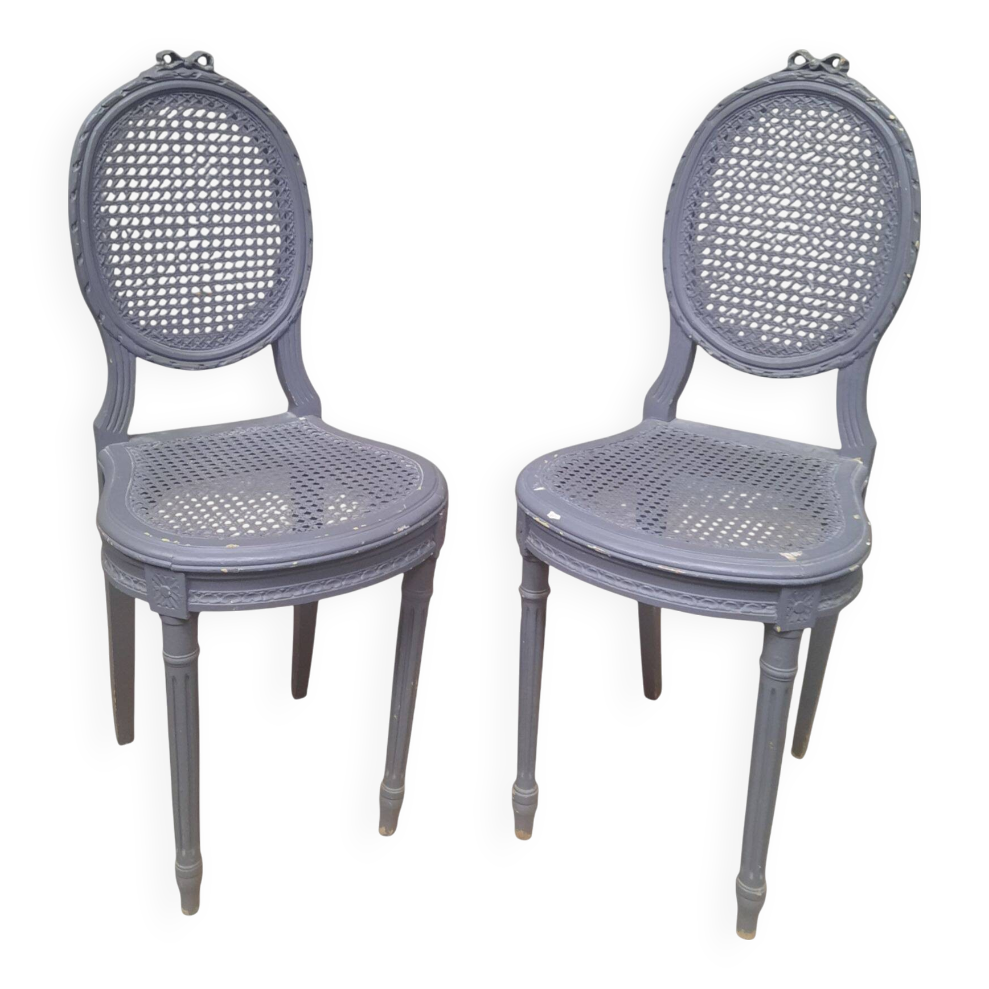 Paire de chaise cannees
