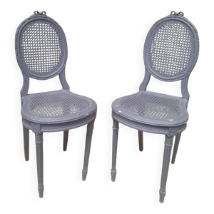 paire de chaise cannees