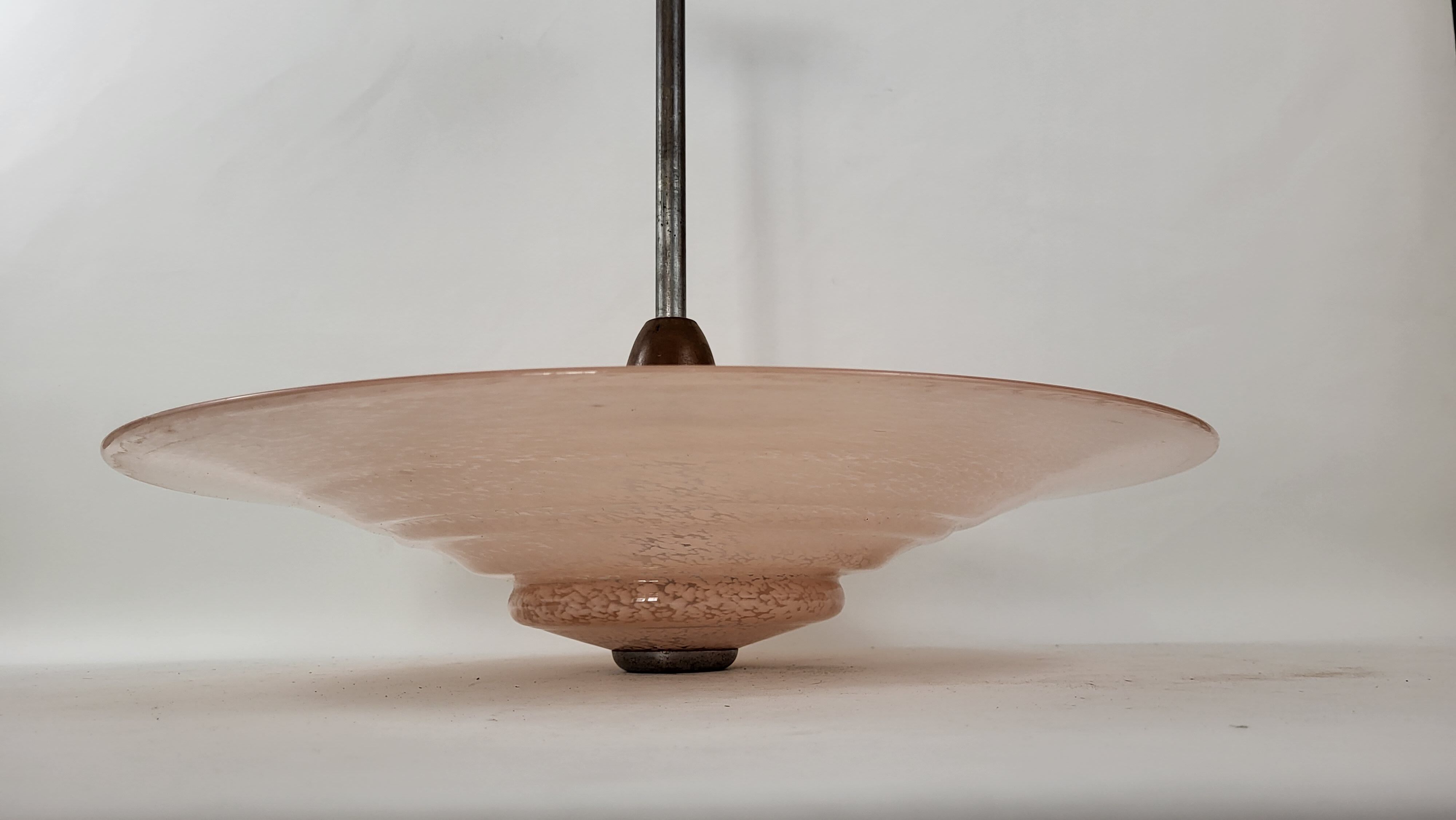 Ceiling lamp in Art Deco marble glass