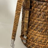 Rattan ice bucket with tongs