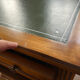 Napoleon Empire style wood and green leather desk 4 drawers 2 sliding shelves