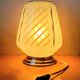 Green geometric Art Deco screen-printed opaline lamp