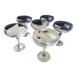 6 Large champagne glasses in plain glass or for starters or desserts