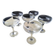 6 large champagne glasses in plain glass for starters or dessert.
