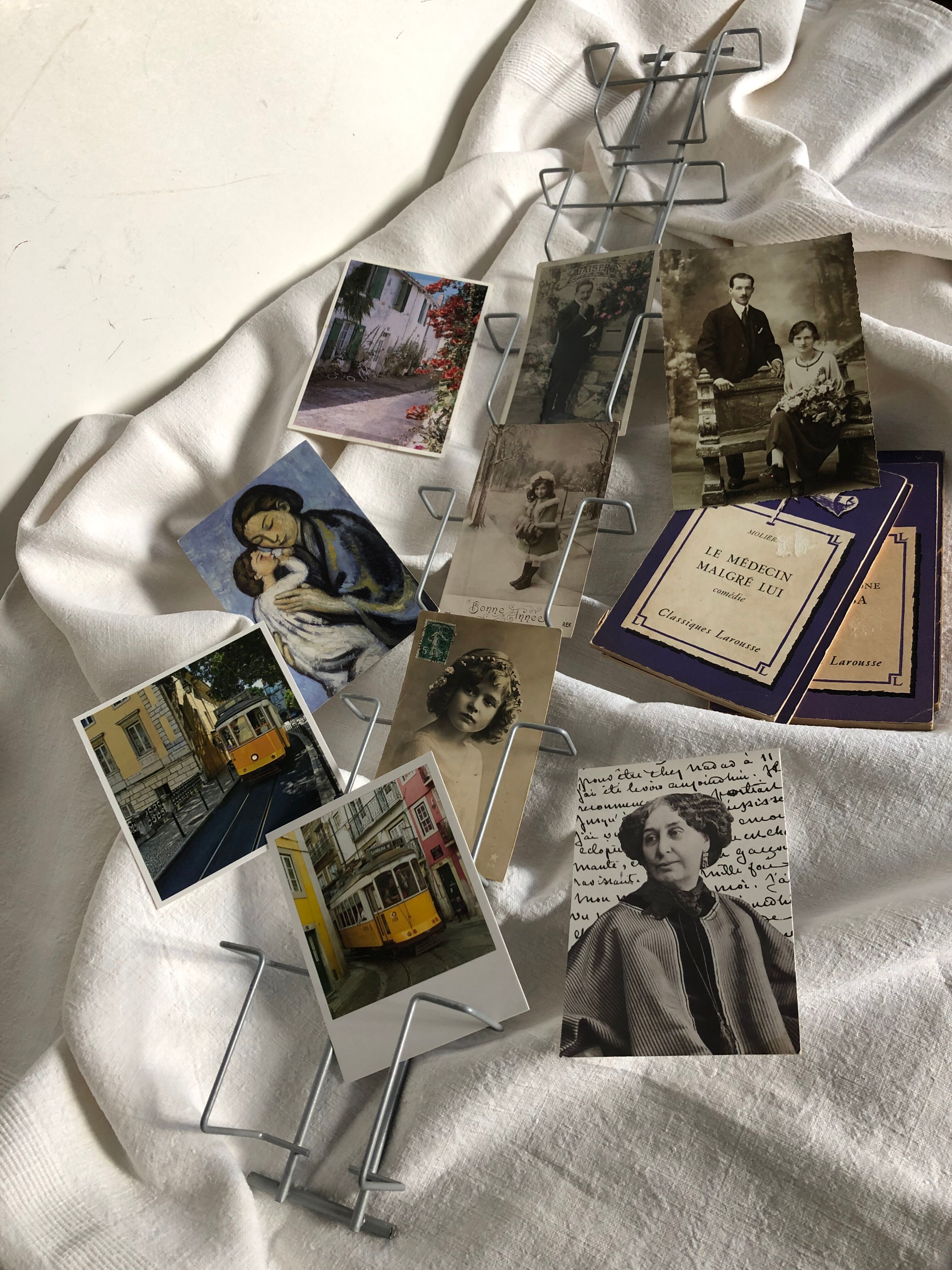 Postcards display, photos