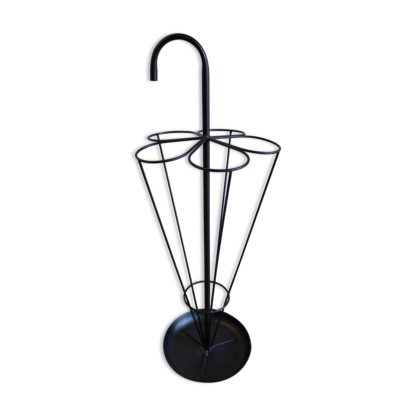 Black metal umbrella holder