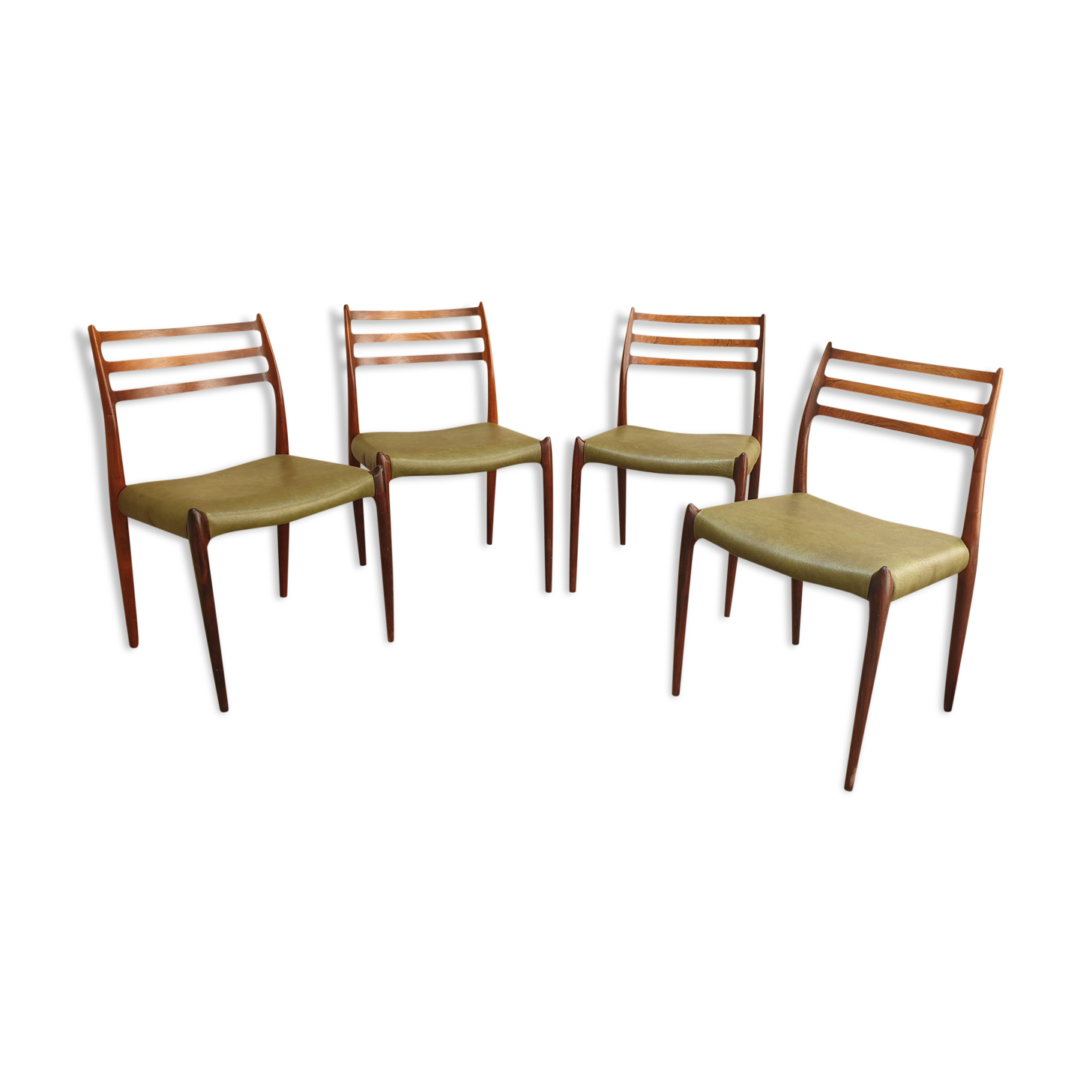 Set of 4 chairs model 78 by Niels Otto Moller for JL Mollers