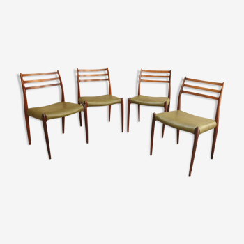 Set of 4 chairs model 78 by Niels Otto Moller for JL Mollers