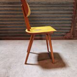 Chair ton bois jaune 1960