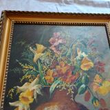 Oil on canvas, bouquet of flowers signed Foncier