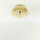 Large Amber Bubble Glass & Brass Ceiling Light By Helena Tynell For Limburg, Germany, 1960s