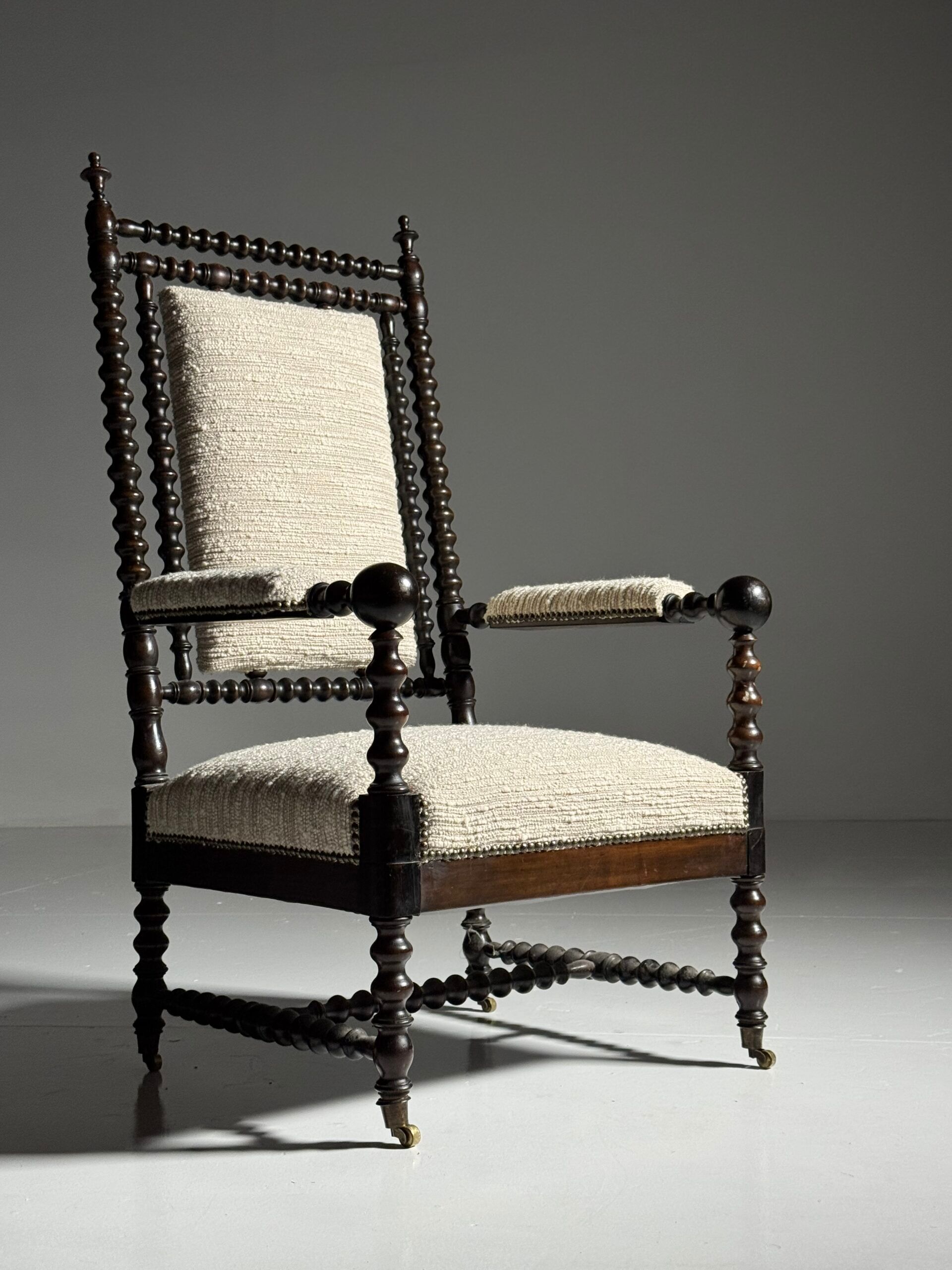 Fauteuil bobine anglais du 19ème siècle