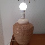 Ceramic lamp base and vegetable fiber