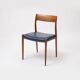 Model 77 Chair in Teak and blue leather by Niels Otto Møller