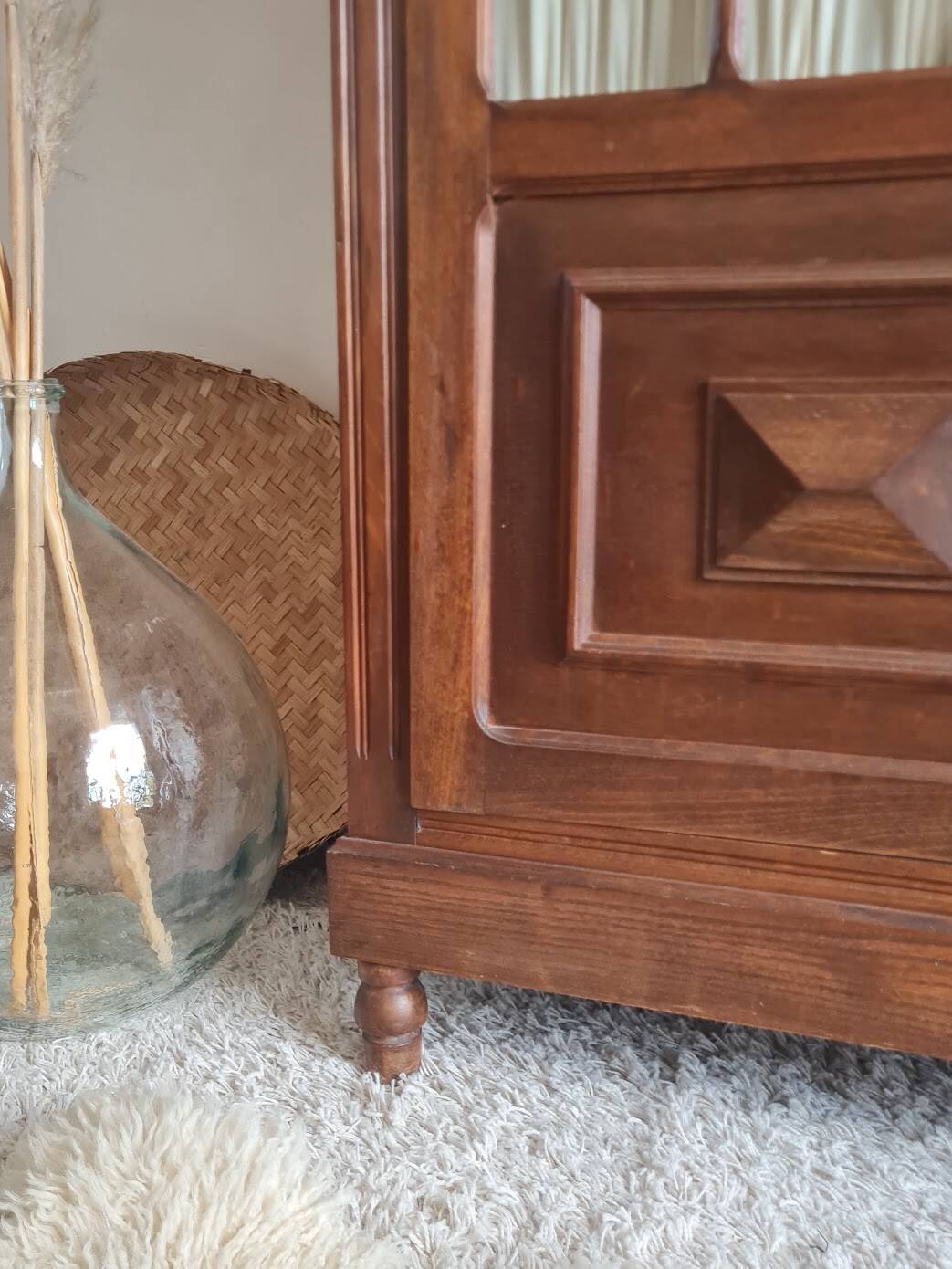 Antique glass-fronted Parisian wardrobe