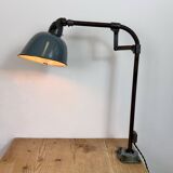 Industrial Grey Enamel Workshop Table Lamp from Siemens, 1950s