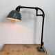 Lampe de table d'atelier en émail gris industriel de Siemens, années 1950