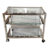 Rolling console service design / gold metal and glass